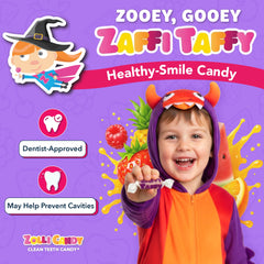 Zollipops Zaffi Taffy dentist-approved bites support balanced smiles.