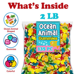 ZompoZ Ocean Creatures Gummies attract kids and adults with fruity flavors and sea shapes.