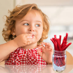 Raspberry flavor on wrapper; ZompoZ licorice appeals to fruit lovers.