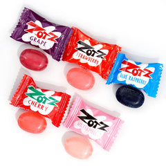 Zotz Fizz candy flavors show five fruity options for snacking variety.