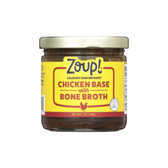 Zoup! Chicken Bone Broth Culinary Concentrate jar reveal showing clean-label flavor ideal for soups.