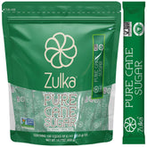 Zulka 100 sugar packets for coffee in individual wrappers for quick, mess-free sweetening.