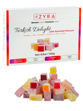 ZYRA Turkish Delight assorted fruit flavors in a premium gift box for celebrations.