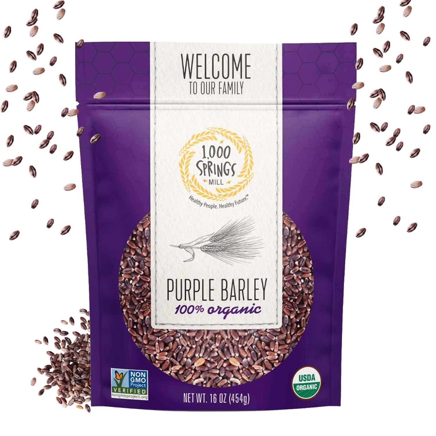 1000 Springs Mill Purple Barley bulk bag keeps pantry stocked for versatile meals.