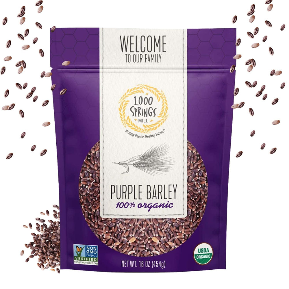1000 Springs Mill Purple Barley bulk bag keeps pantry stocked for versatile meals.
