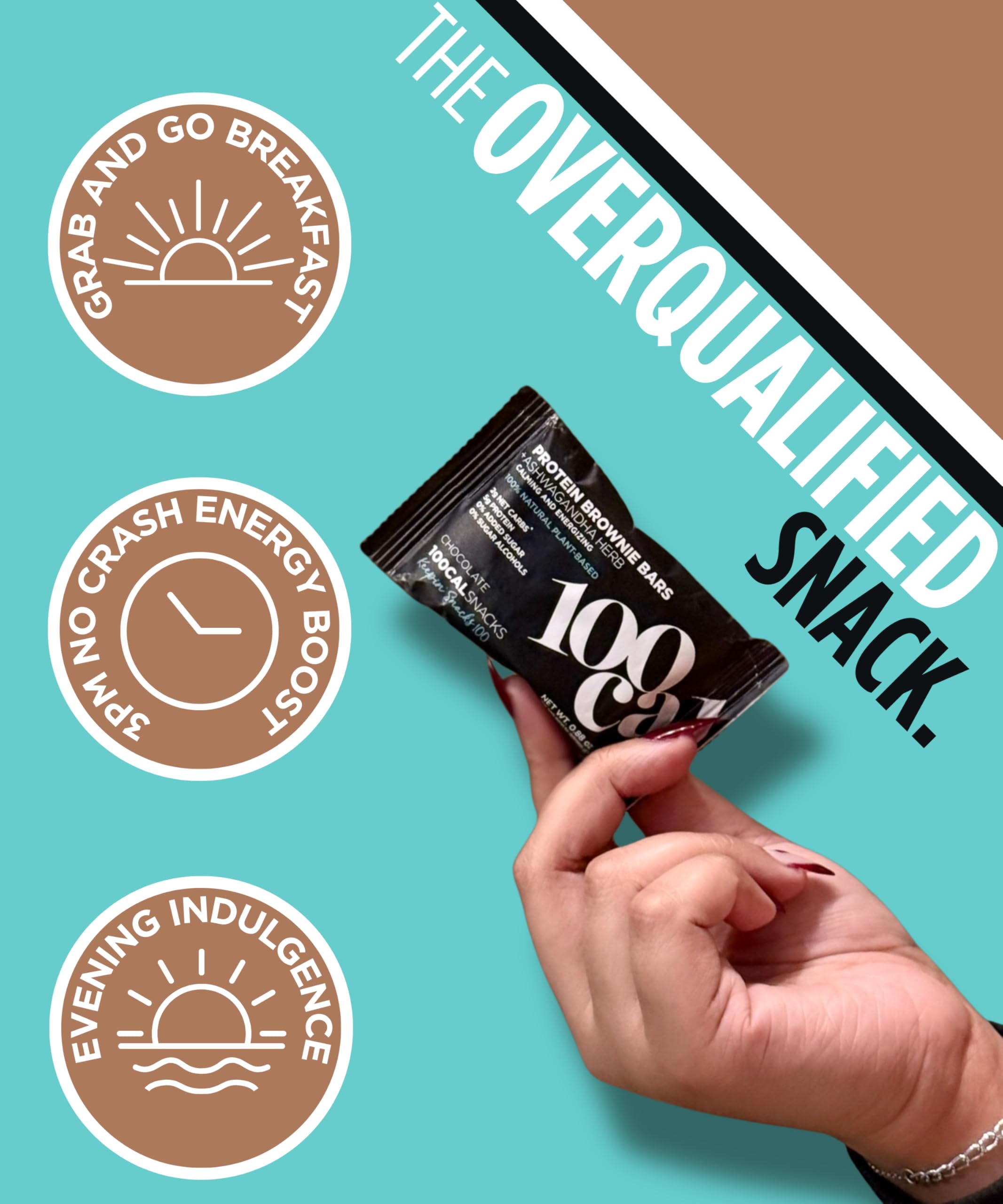 Bite-sized 100Cal Bar with chocolate brownie flavor.