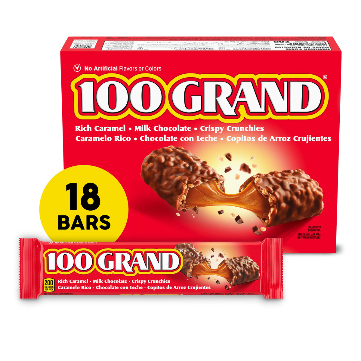 100 Grand crispy milk chocolate caramel fullsize box ready for sharing.