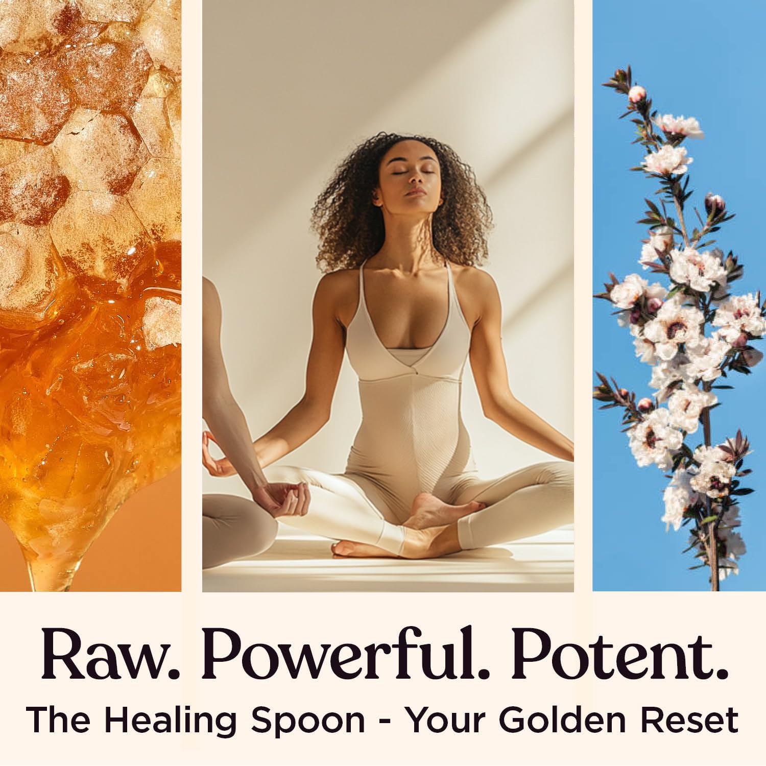 Spoonful of Manuka UMF25 honey emphasizes rich caramel notes