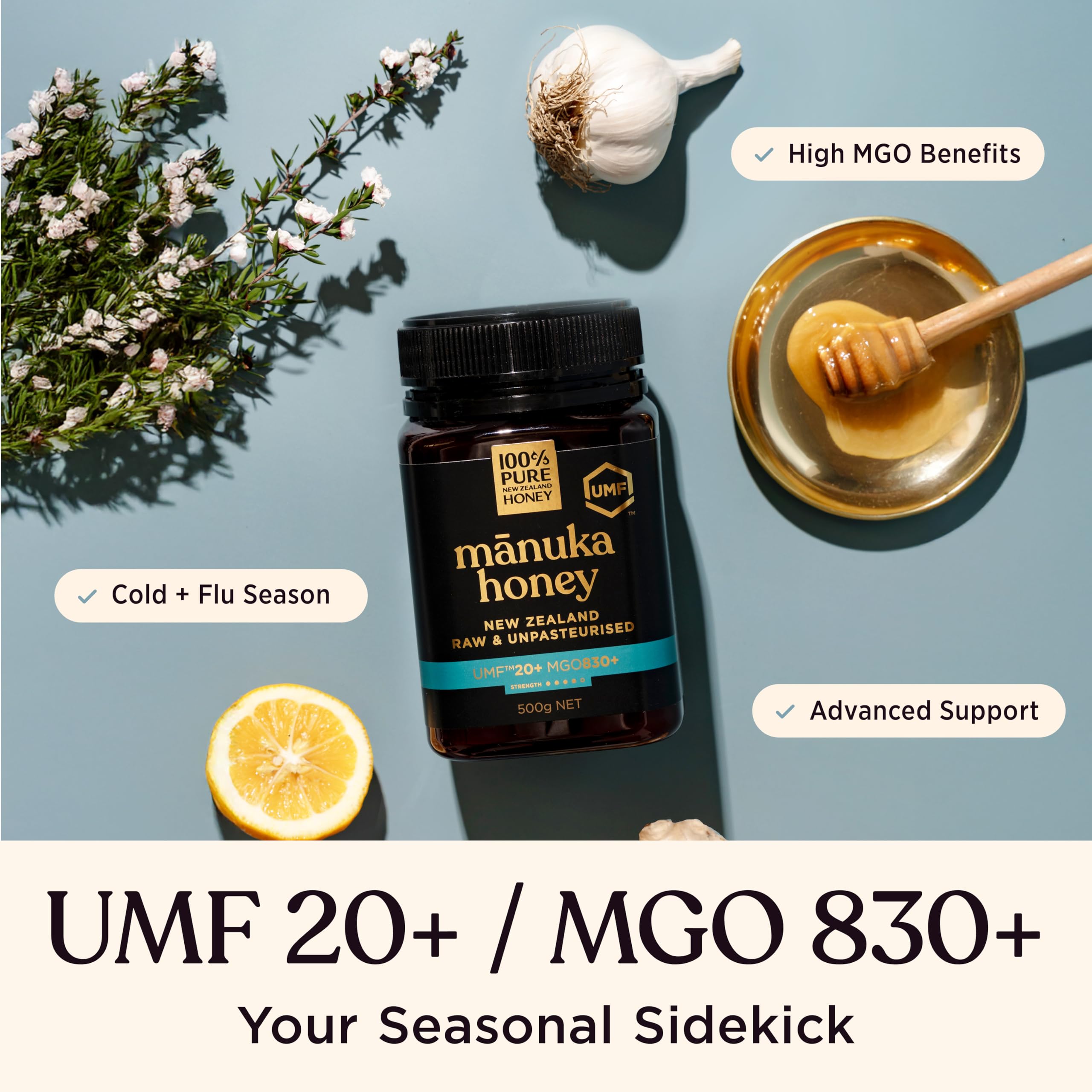 100% Pure New Zealand Honey Manuka UMF 20+ toast drizzle.