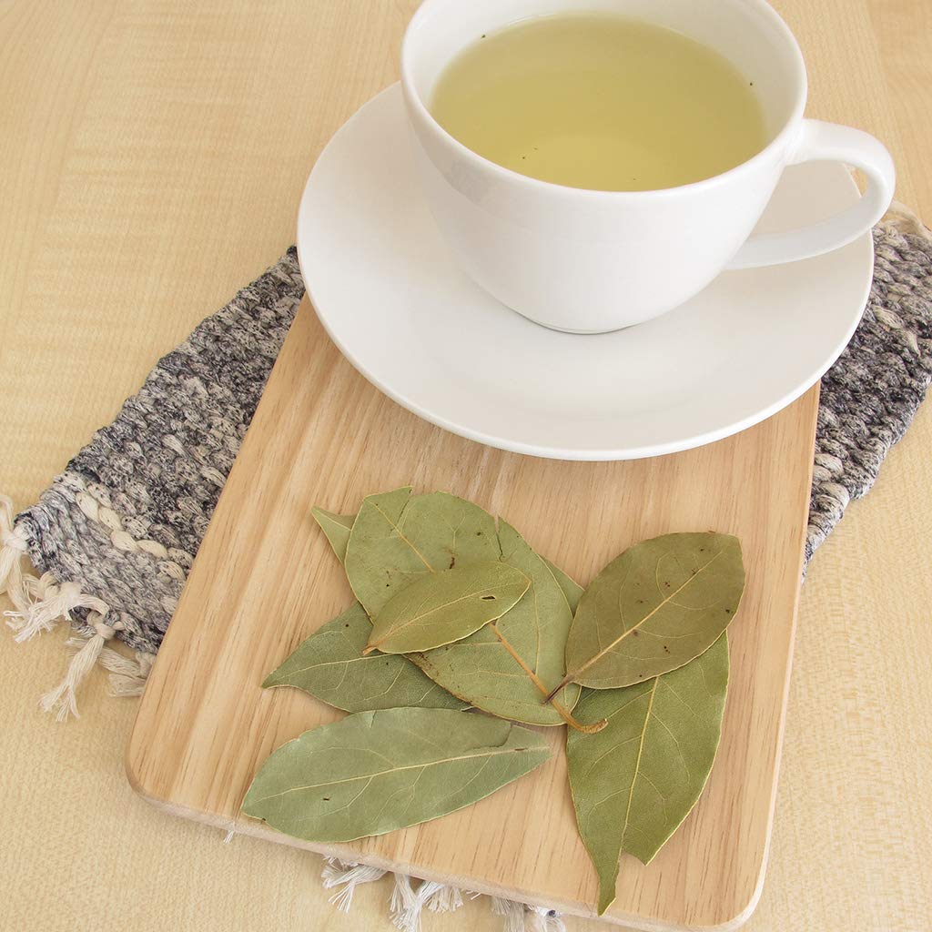 Dried bay leaves steeped into tea with 1400S Spices