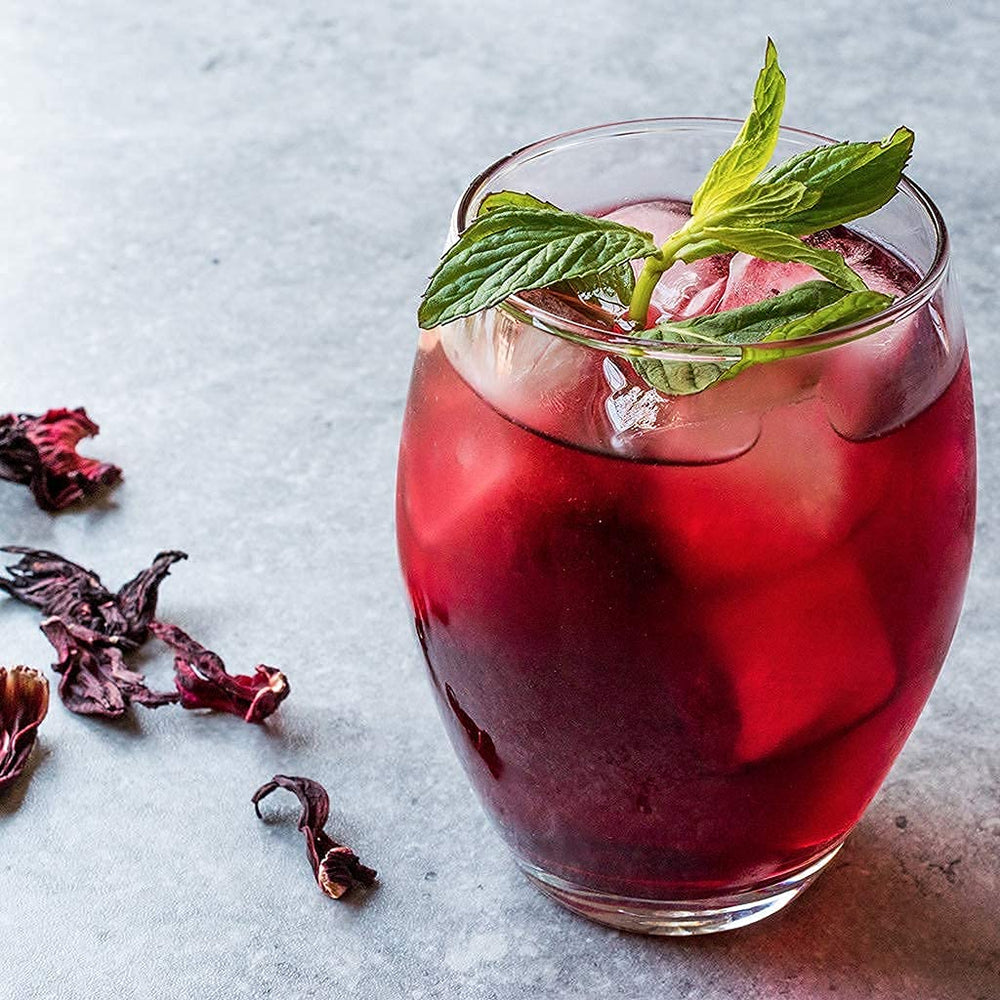 1400S SPICES Dried hibiscus whole flowers for marinades and dressings with rich aroma.