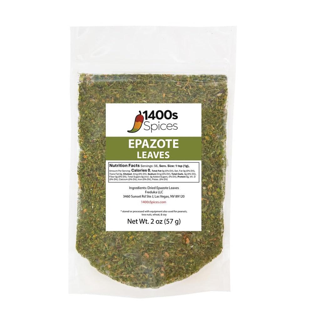 1400s Spices epazote leaves cut bag for authentic Mexican flavor in beans.