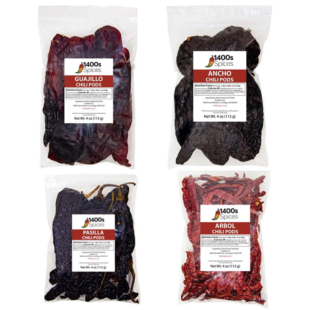 1400S SPICES Guajillo stemless dried chiles ideal for bright, tangy salsas.