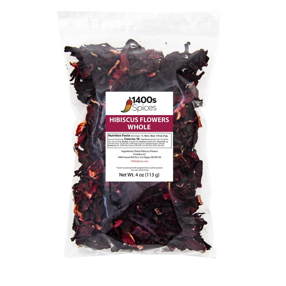 1400S SPICES Hibiscus flowers for tea, offering vibrant aroma and bright flavor.