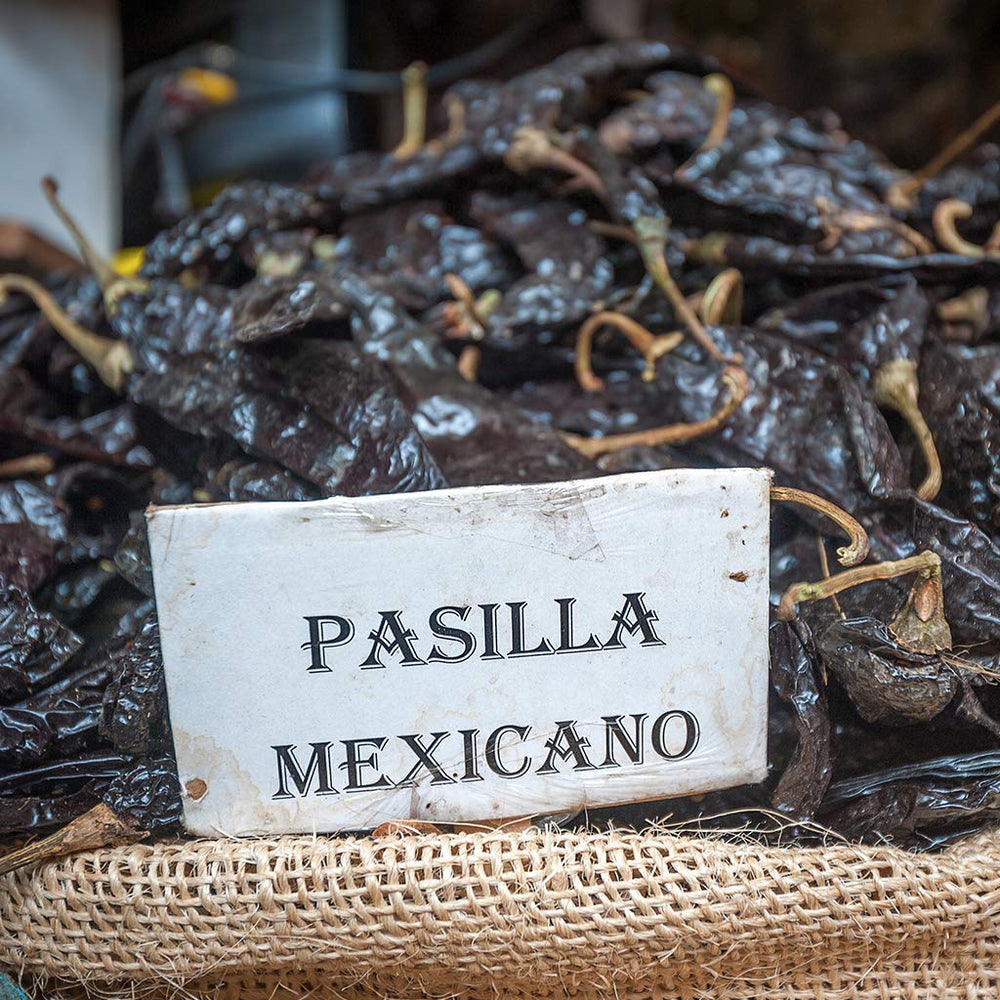 1400S SPICES Pasilla Negro Chilaca chiles for mole and enchiladas with depth.