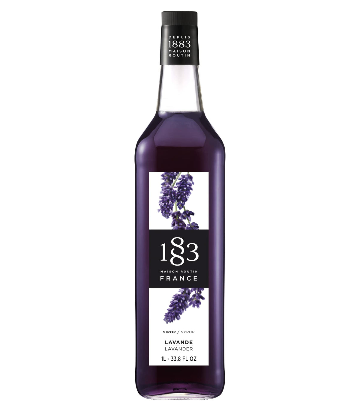 1883 Maison Routin Lavender Syrup bottle shows pure French flavor for cocktails