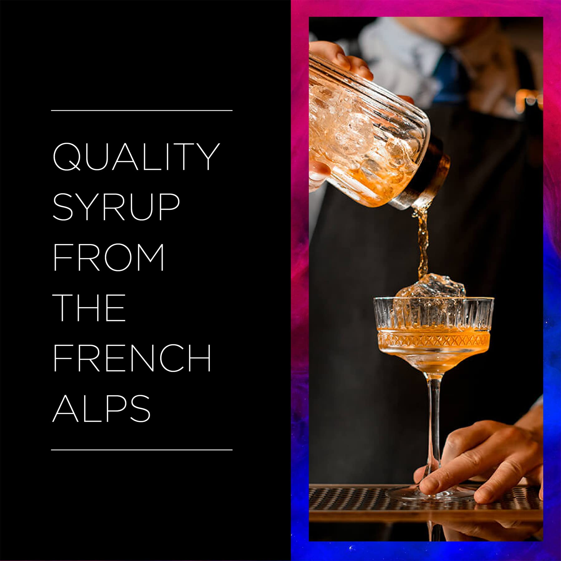 Cocktail with 1883 Lavender Syrup and garnish for floral twist