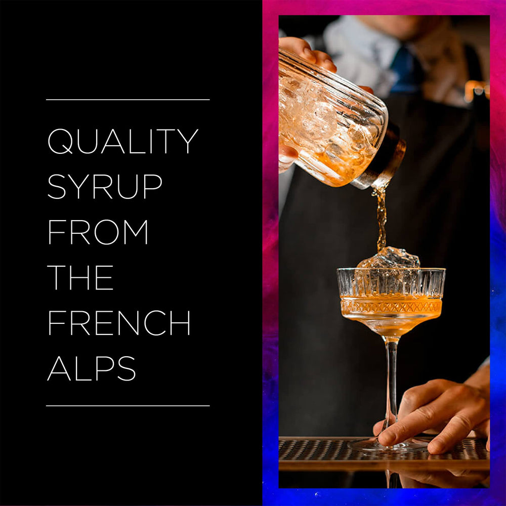 Cocktail with 1883 Lavender Syrup and garnish for floral twist