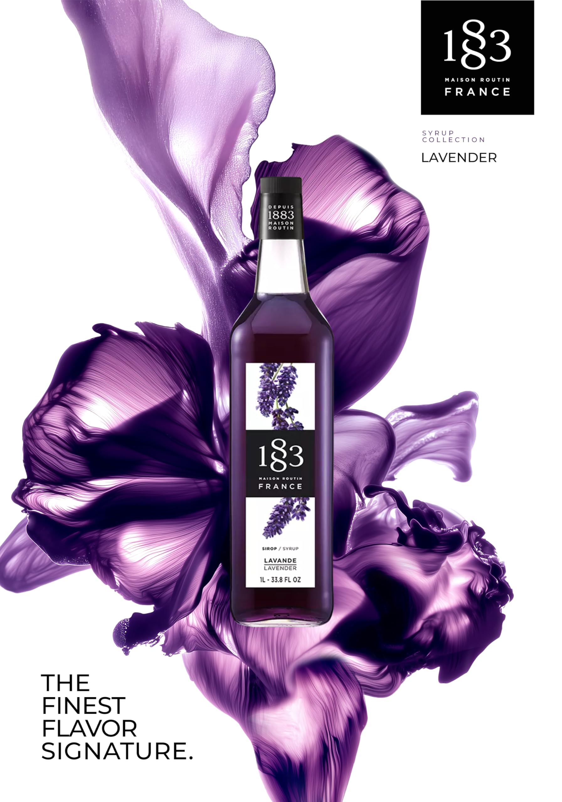 Cocktail glass with 1883 Lavender Syrup highlighting floral notes in drinks