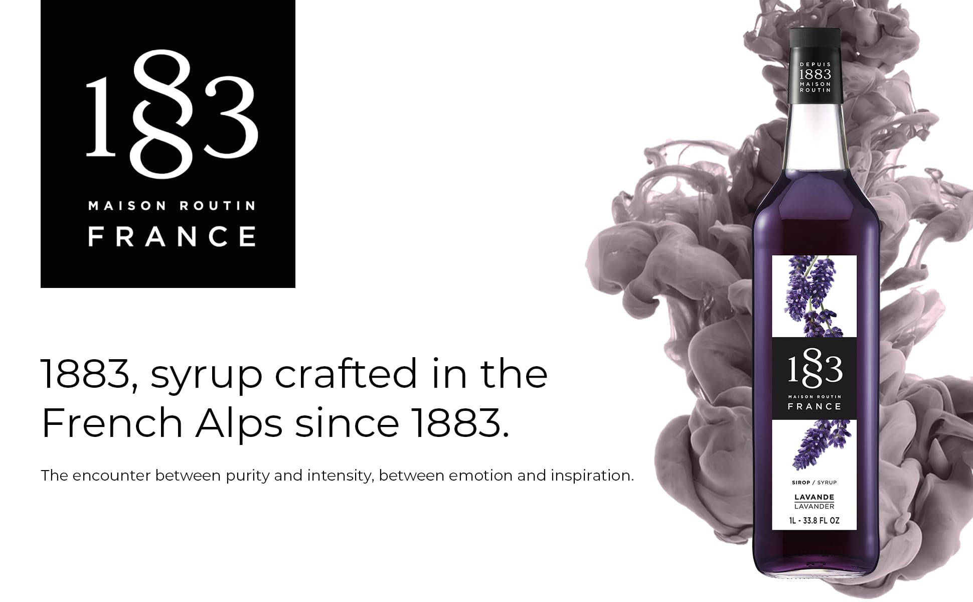 Coffee latte with 1883 Lavender Syrup offering fragrant twists for morning drinks