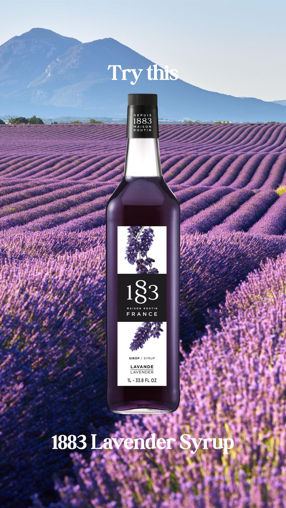 Dessert drizzle with 1883 Lavender Syrup adds floral sweetness