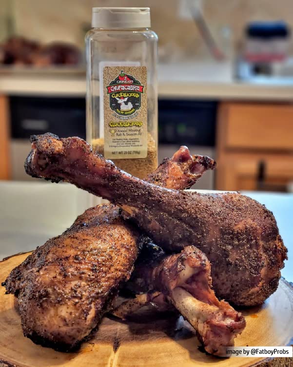 2 Gringos Chupacabra seasoning on poultry during roast.