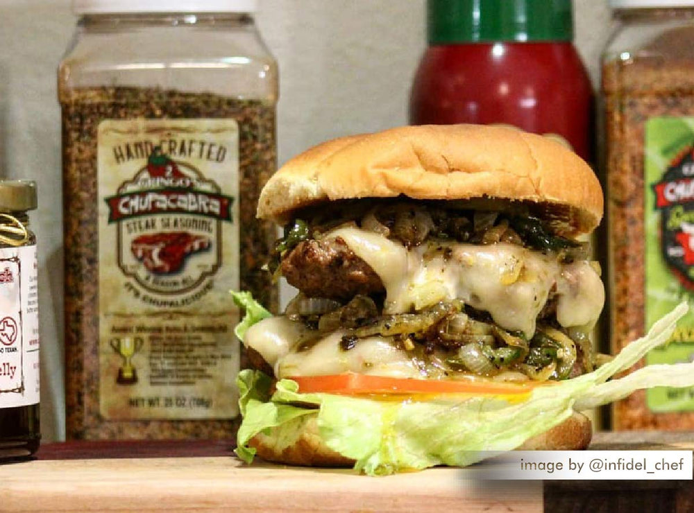 2 Gringos Chupacabra steak seasoning in hand emphasizes portability and ready-to-use spice
