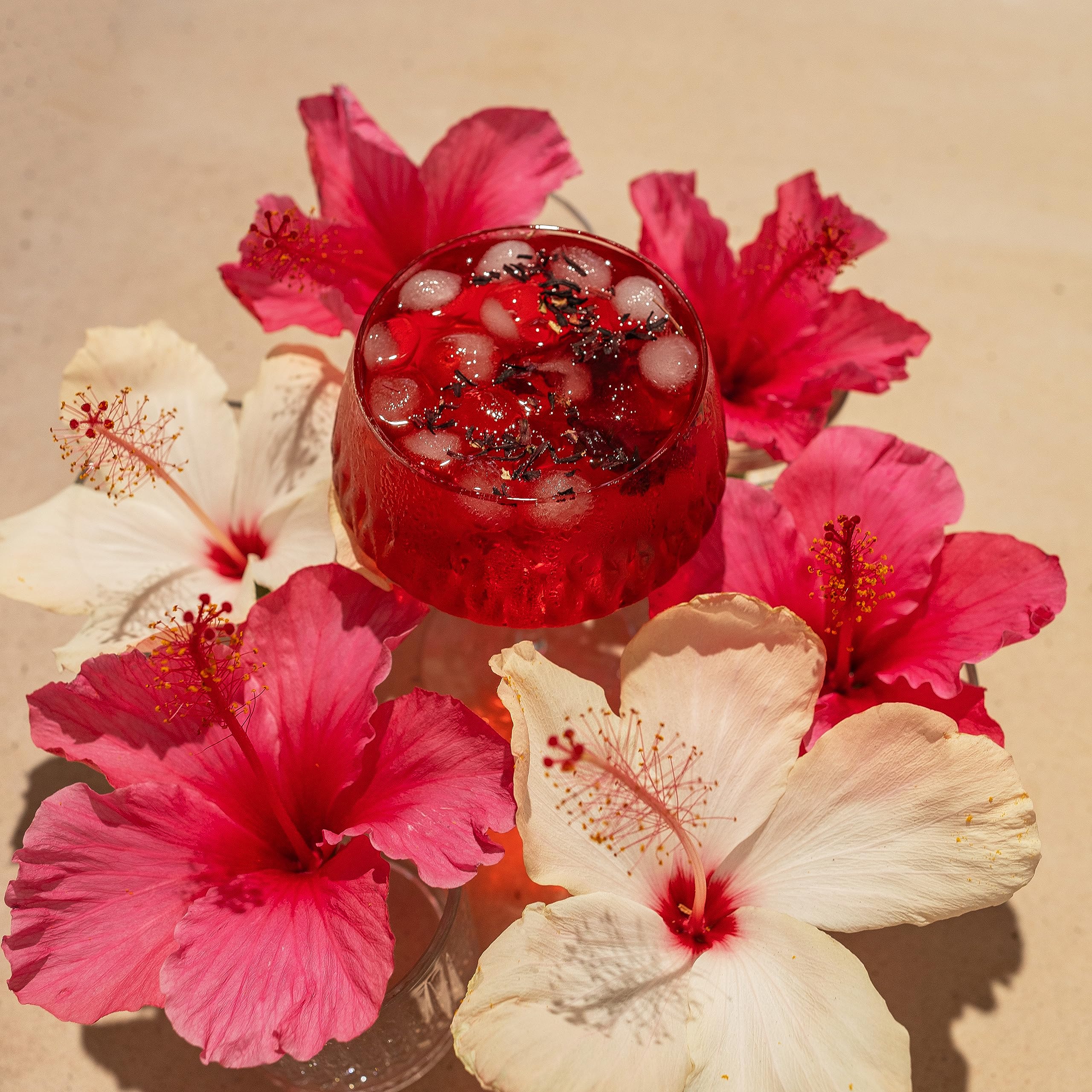 Aromas of 20 Leaves hibiscus tea captured in a close-up for a fragrant infusion