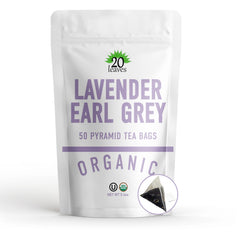 20 Leaves Lavender Earl Grey tea bags for a fragrant, quick-brew option.