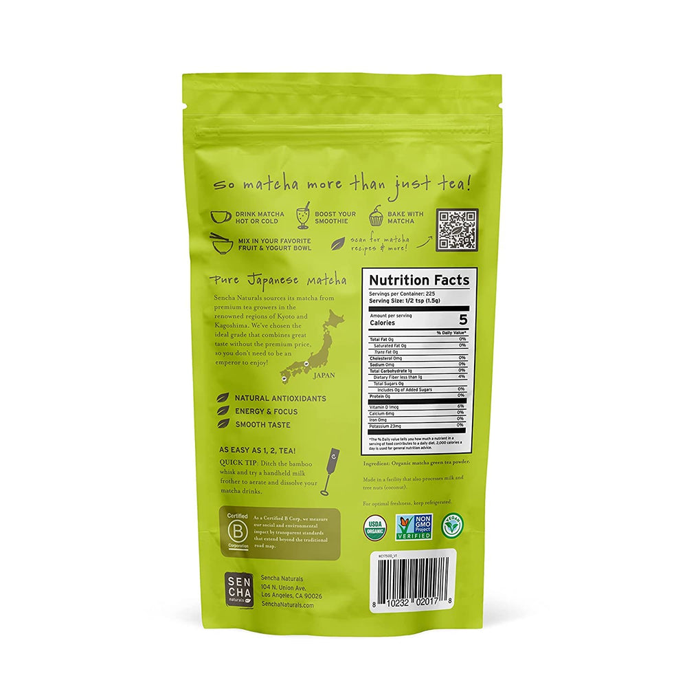 21 Sencha Everyday matcha latte – creamy, antioxidant-rich beverage option.