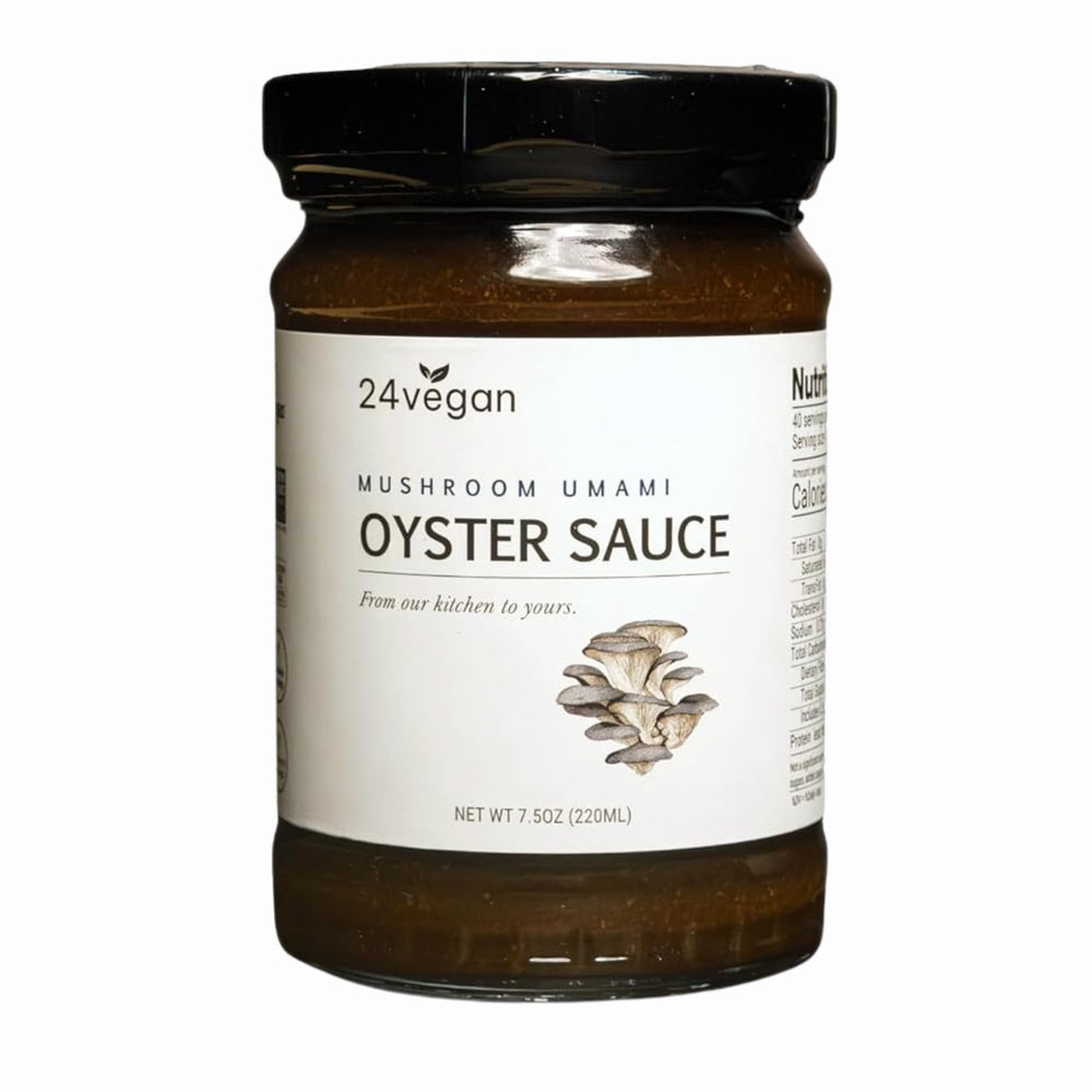 24Vegan Oyster Sauce bottle shows rich glaze for plant-based meals