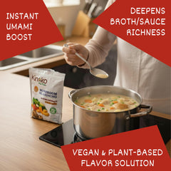 24 Vegan Shiitake seasoning powder being sprinkled on dish