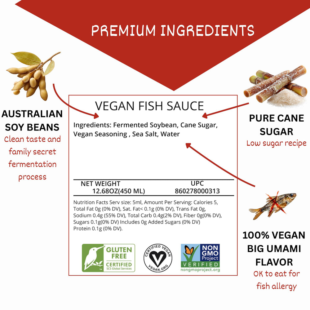 24Vegan vegan fish sauce close-up reveals deep fermentation notes for flavor depth.