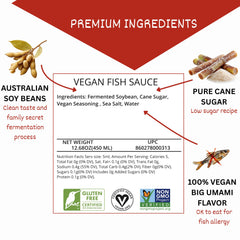 24Vegan vegan fish sauce close-up reveals deep fermentation notes for flavor depth.