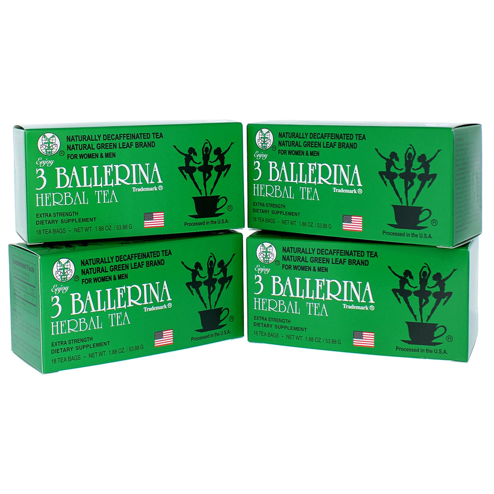 3 Ballerina Diet Tea Extra Strength tea bags in packaging for daily use