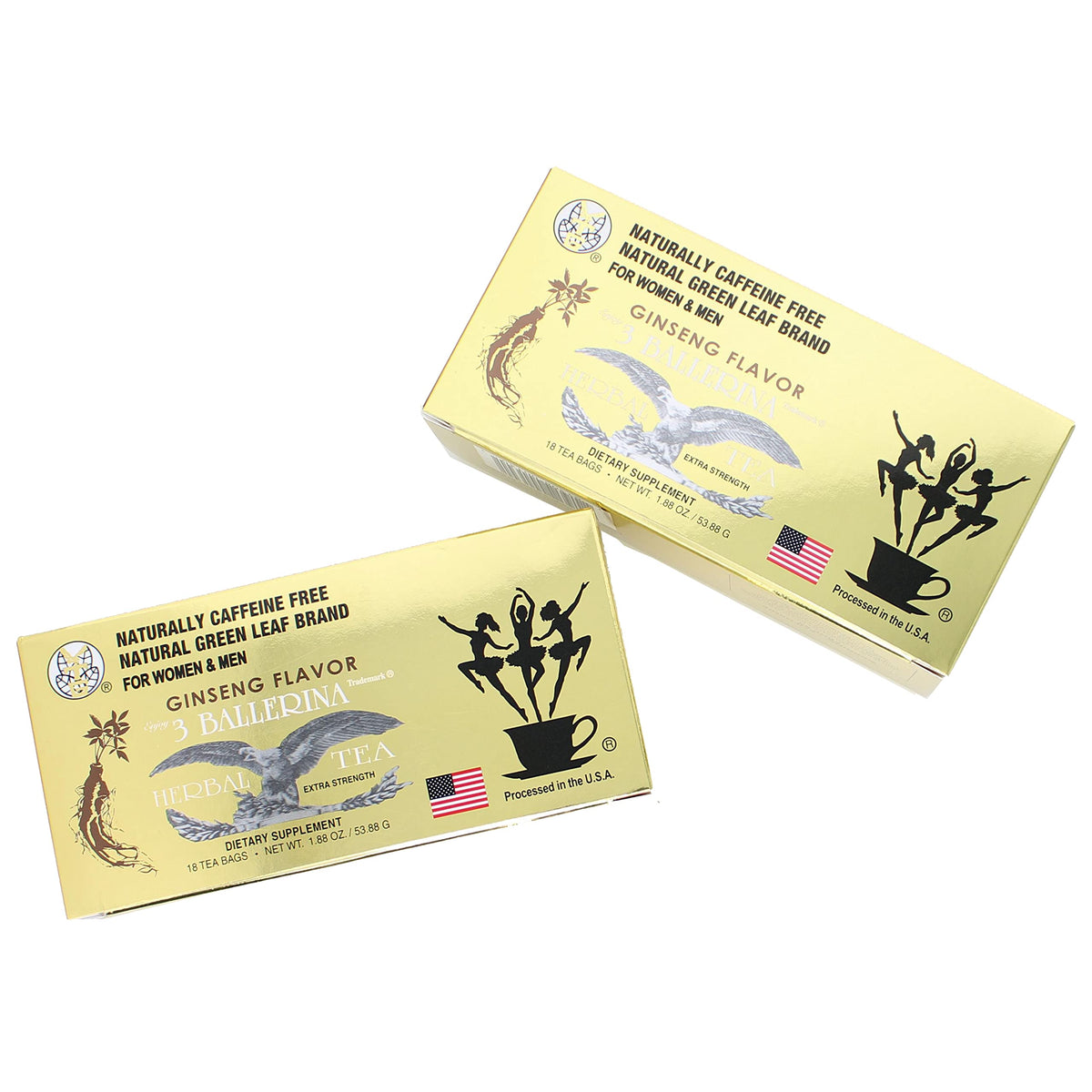 3 Ballerina Ginseng Tea extra-strength tea bags for a fuller, richer brew.
