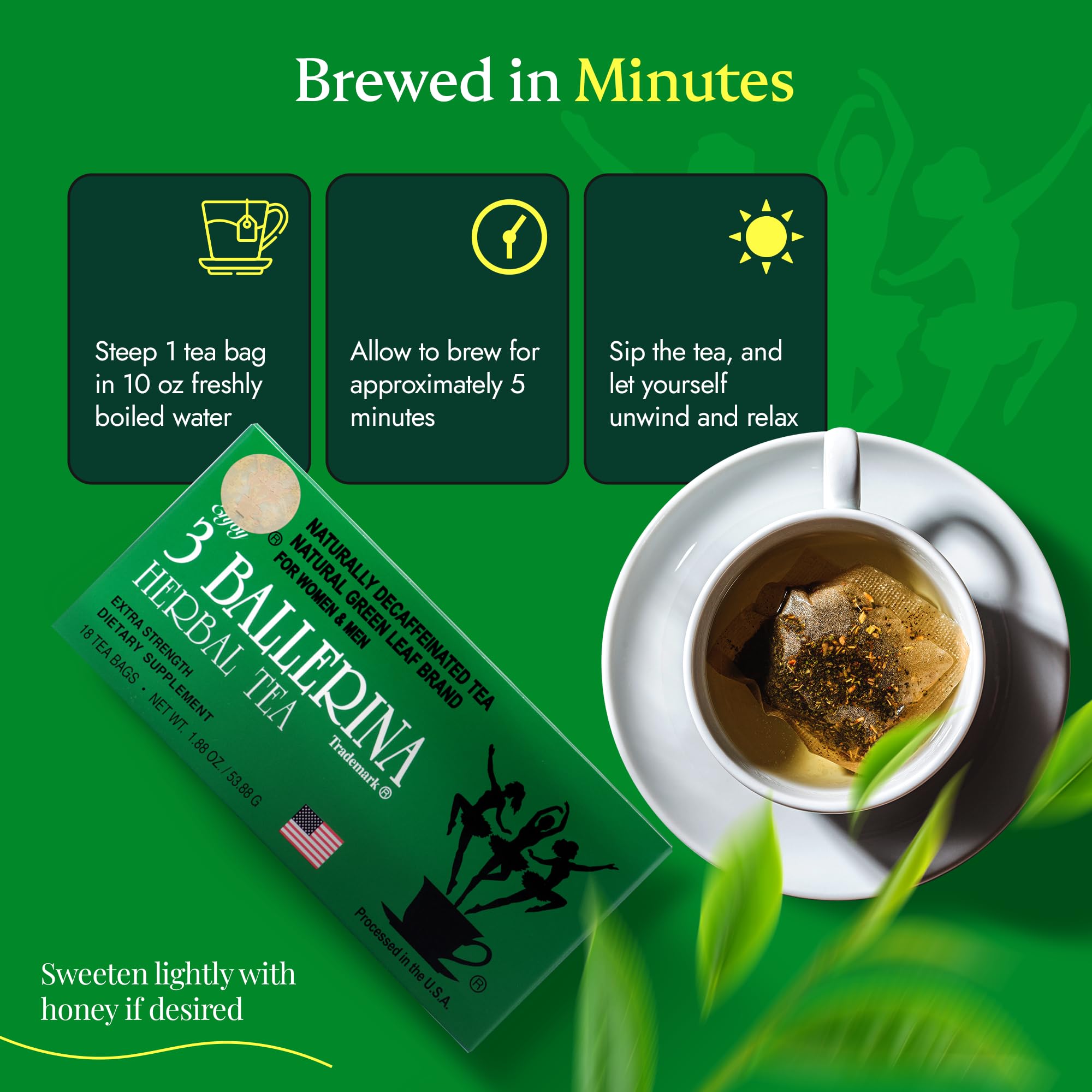 3 Ballerina Tea Dieters Drink herbal blend for a refreshing ritual