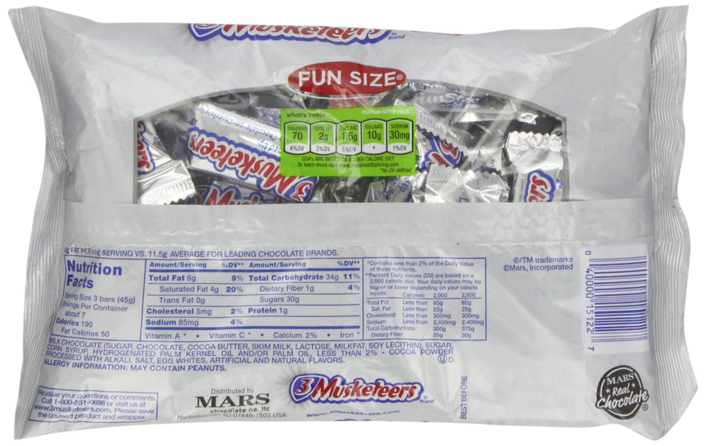 3 Musketeers bars on-the-go in hand, easy snack during errands.