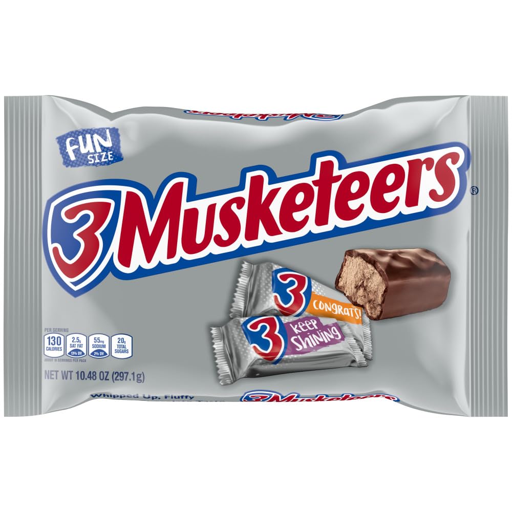 3 Musketeers Fun Size bag front view ideal for sharing at gatherings