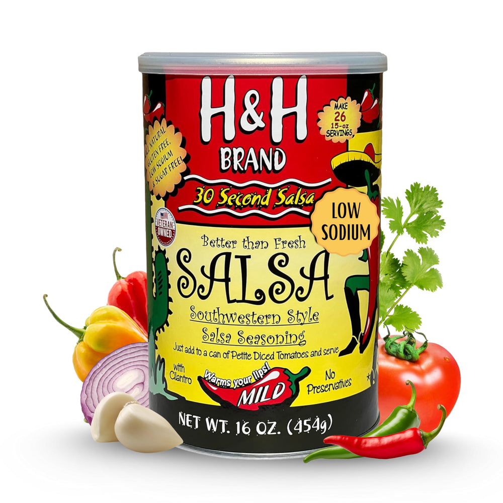 30 Second Salsa seasoning mix mild can front signals quick, reliable salsa.