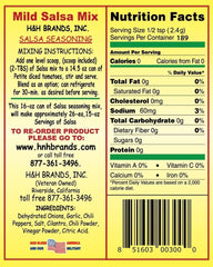 30 Second Salsa seasoning mix mild dry blend highlights natural ingredients for flavor.