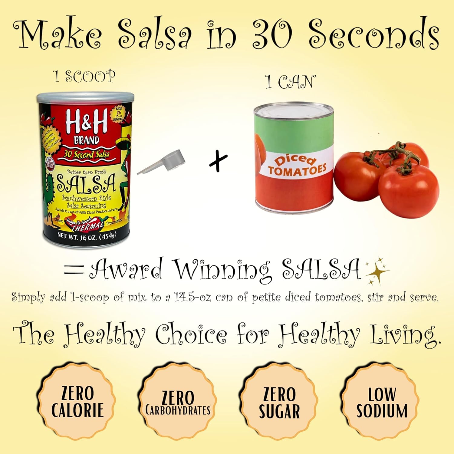 30 Second Salsa seasoning mix mild fruit-friendly customization idea for salsa.