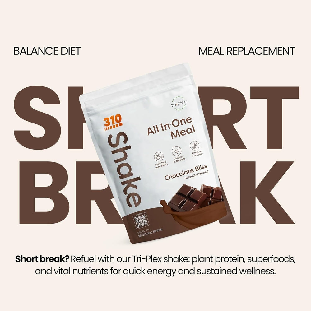 310 Nutrition Chocolate Bliss shake ready to enjoy as a quick meal