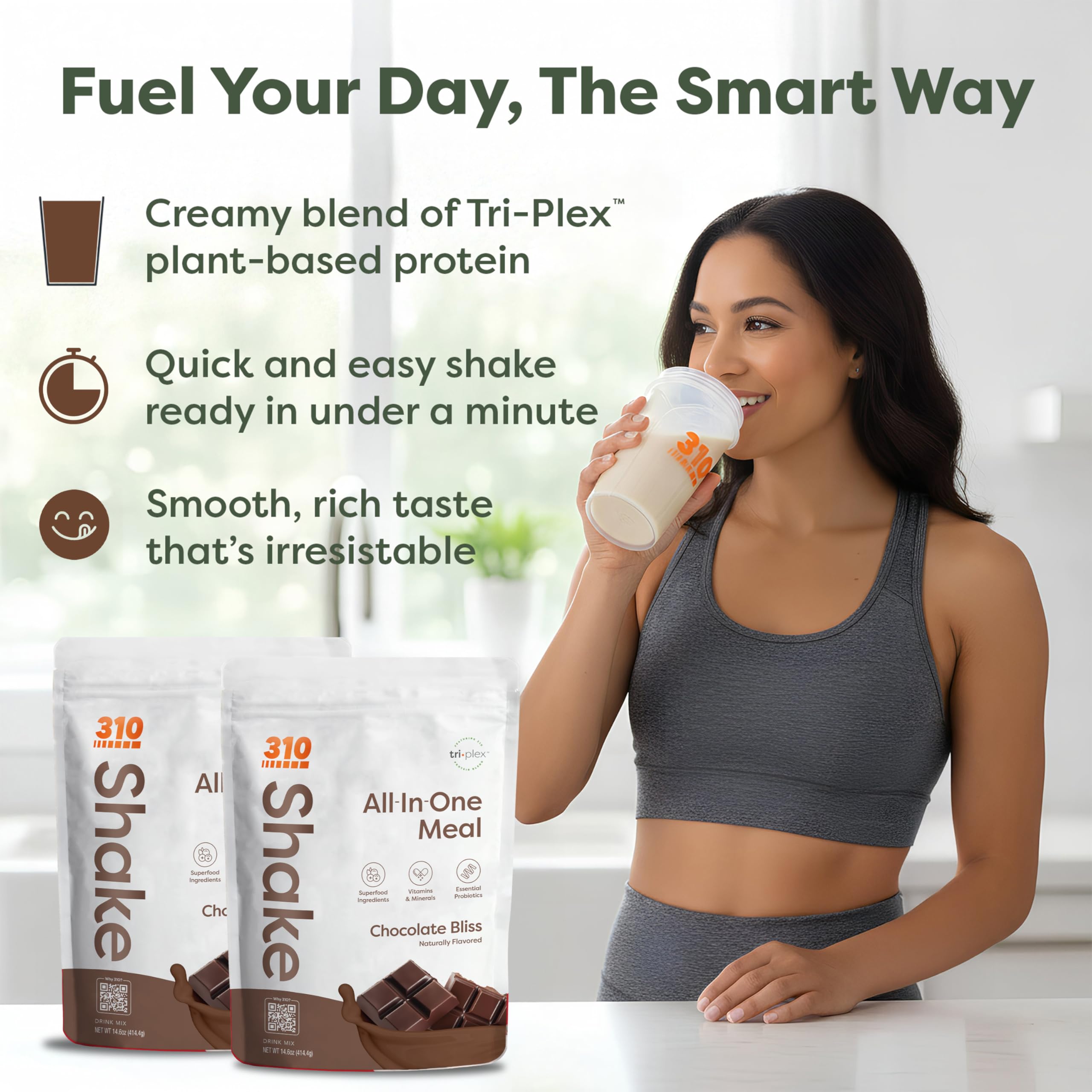310 Nutrition Tri-Plex plant protein blend with diverse vegan protein sources