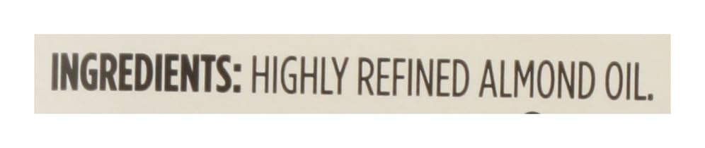 365 by Whole Foods almond oil bottle label highlights purity for versatile cooking