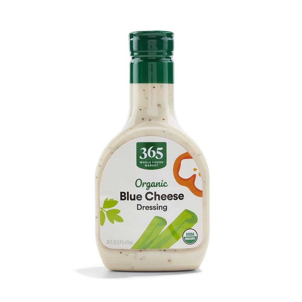365 by Whole Foods Market Organic Blue Cheese Dressing bottle front showing rich color and label