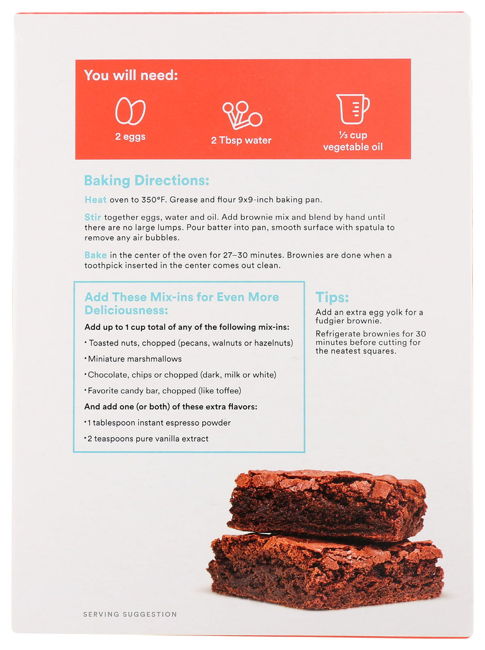 Freshly baked fudge brownies emerge from 365 by Whole Foods mix