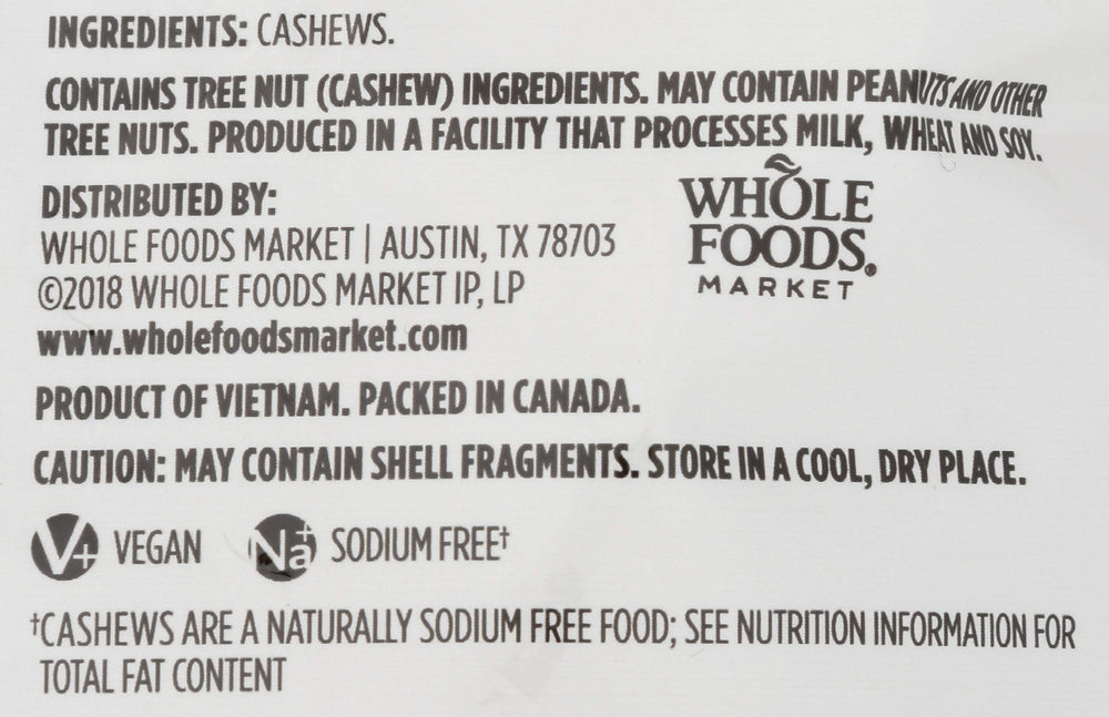 365 by Whole Foods Market cashews for baking and cooking; versatile pantry staple.