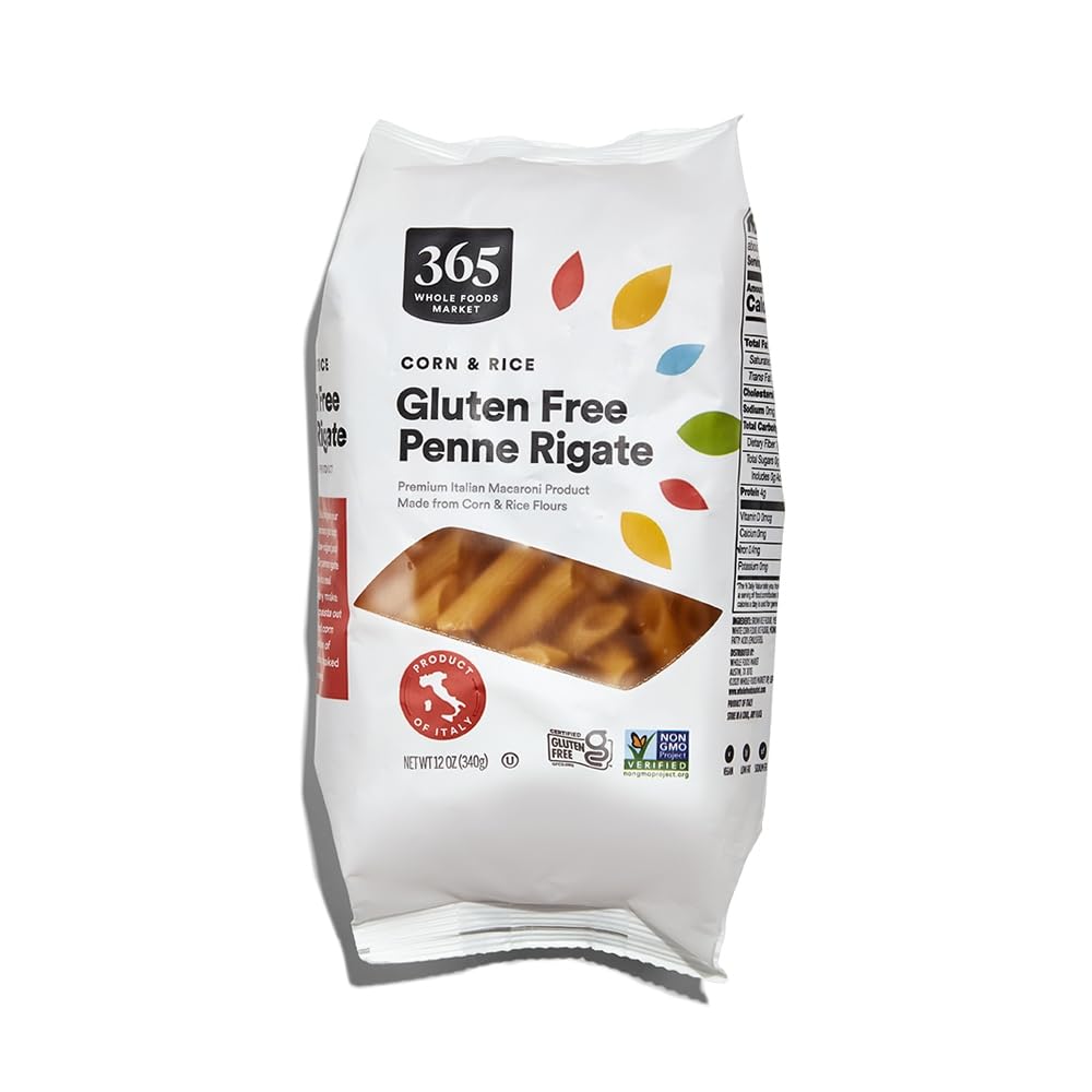 365 by Whole Foods corn and rice penne rigate package, gluten-free and ready to cook
