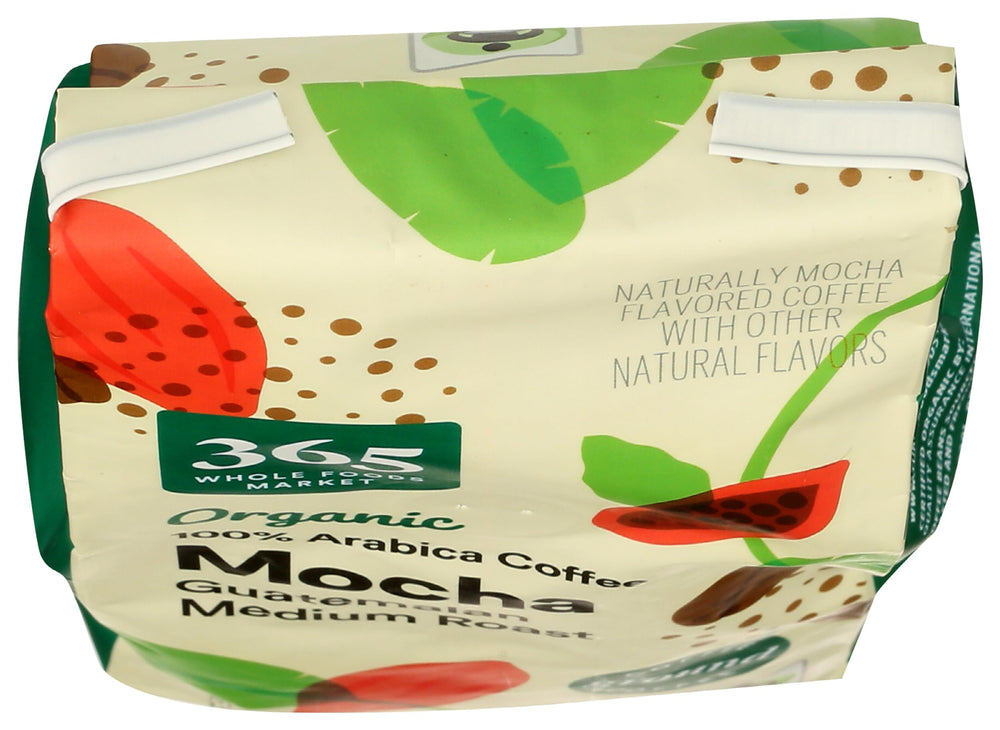Fair Trade certified 365 coffee packaging signals ethical sourcing.